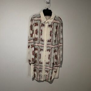 Tory Burch Cream Silk Cora Shirt Dress - 6